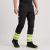 Spodnie robocze elastyczne Actiflex Neo — czarne z żółtymi wstawkami hi-vis, stretch 250 g/m², taśmy 5 cm