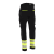 Spodnie robocze elastyczne Actiflex Neo — czarne z żółtymi wstawkami hi-vis, stretch 250 g/m², taśmy 5 cm