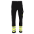 Spodnie robocze elastyczne Actiflex Neo — czarne z żółtymi wstawkami hi-vis, stretch 250 g/m², taśmy 5 cm