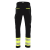 Spodnie robocze elastyczne Actiflex Neo — czarne z żółtymi wstawkami hi-vis, stretch 250 g/m², taśmy 5 cm