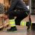 Spodnie robocze elastyczne Actiflex Neo — czarne z żółtymi wstawkami hi-vis, stretch 250 g/m², taśmy 5 cm