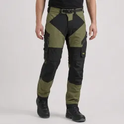 Spodnie robocze Snickers 6903 FlexiWork z paskiem — khaki-czarne, lekkie 200 g/m², CORDURA®, KneeGuard®