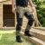 Spodnie robocze Snickers 6903 FlexiWork z paskiem — khaki-czarne, lekkie 200 g/m², CORDURA®, KneeGuard®