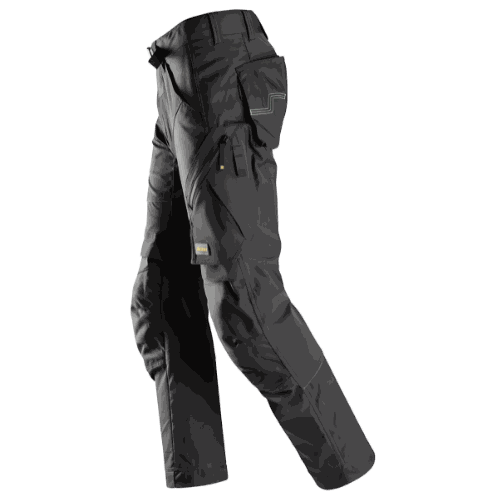 Spodnie robocze Snickers 6903 FlexiWork z paskiem — czarne, lekkie 200 g/m², CORDURA®, KneeGuard®