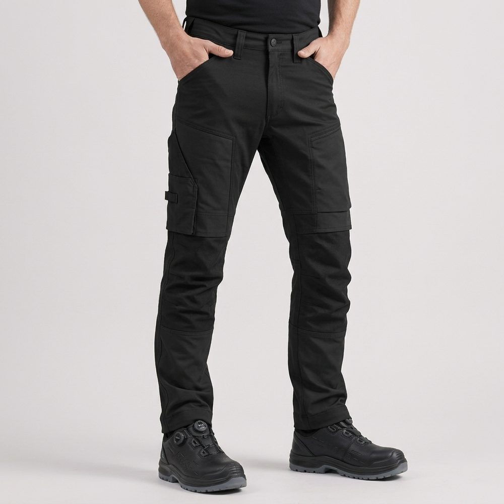 Spodnie robocze stretch slim fit Snickers 6341 — czarne, 251 g/m², CORDURA®, KneeGuard™ EN 14404