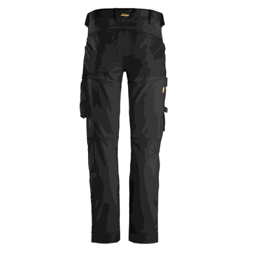 Spodnie robocze stretch slim fit Snickers 6341 — czarne, 251 g/m², CORDURA®, KneeGuard™ EN 14404