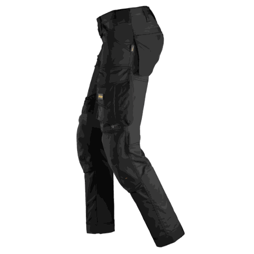 Spodnie robocze stretch slim fit Snickers 6341 — czarne, 251 g/m², CORDURA®, KneeGuard™ EN 14404
