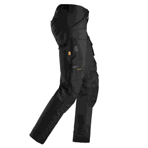 Spodnie robocze stretch slim fit Snickers 6341 — czarne, 251 g/m², CORDURA®, KneeGuard™ EN 14404