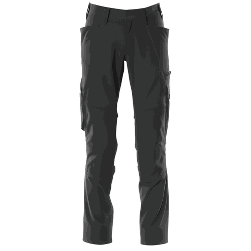 Spodnie robocze elastyczne Mascot 18079 Ultimate Stretch — czarne, kieszenie na nakolanniki CORDURA®