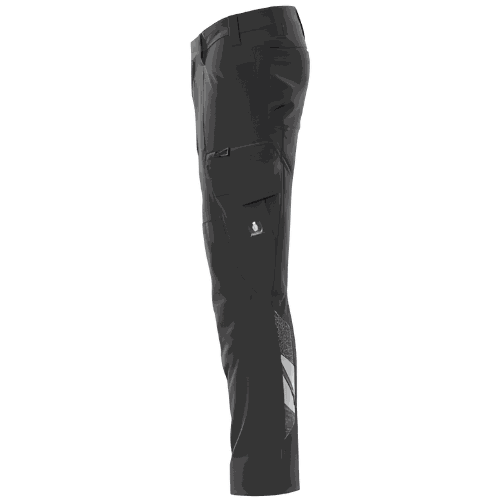 Spodnie robocze elastyczne Mascot 18079 Ultimate Stretch — czarne, kieszenie na nakolanniki CORDURA®