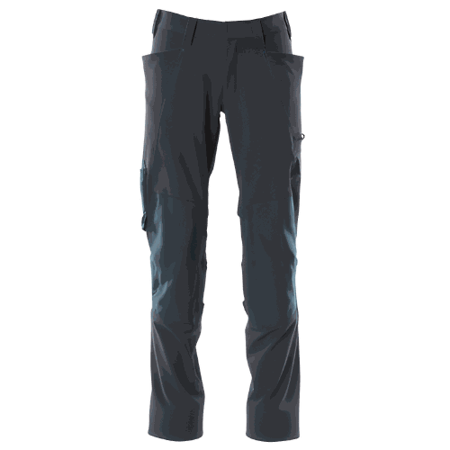 Spodnie robocze elastyczne Mascot 18079 Ultimate Stretch — granatowe, kieszenie na nakolanniki CORDURA®