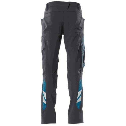Spodnie robocze elastyczne Mascot 18079 Ultimate Stretch — granatowe, kieszenie na nakolanniki CORDURA®