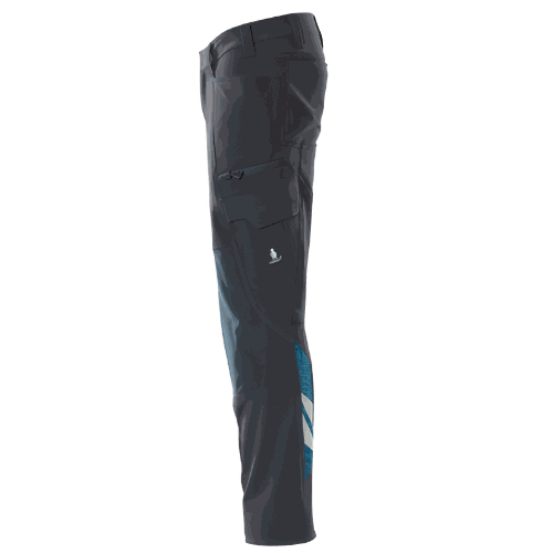 Spodnie robocze elastyczne Mascot 18079 Ultimate Stretch — granatowe, kieszenie na nakolanniki CORDURA®