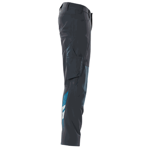 Spodnie robocze elastyczne Mascot 18079 Ultimate Stretch — granatowe, kieszenie na nakolanniki CORDURA®