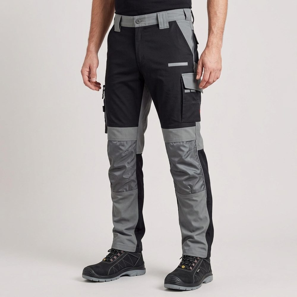 Spodnie robocze elastyczne Engelbert Strauss e.s.dynashield — czarno-szare, 4-way stretch 230 g/m²