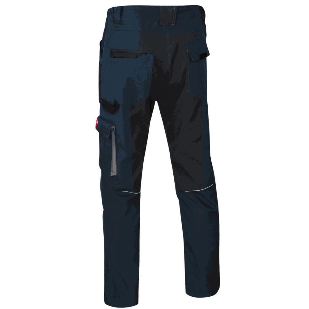 Spodnie robocze elastyczne Stretch slim — granatowe, canvas 260 g/m², kieszenie na nakolanniki