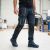 Spodnie robocze elastyczne Stretch slim — granatowe, canvas 260 g/m², kieszenie na nakolanniki