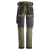 Spodnie robocze stretch slim fit Snickers 6341 — khaki-czarne, 251 g/m², CORDURA®, KneeGuard™ EN 14404