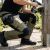 Spodnie robocze z kaburami Snickers 6218 — khaki-czarne, stretch Sorona®, CORDURA®, EN 14404