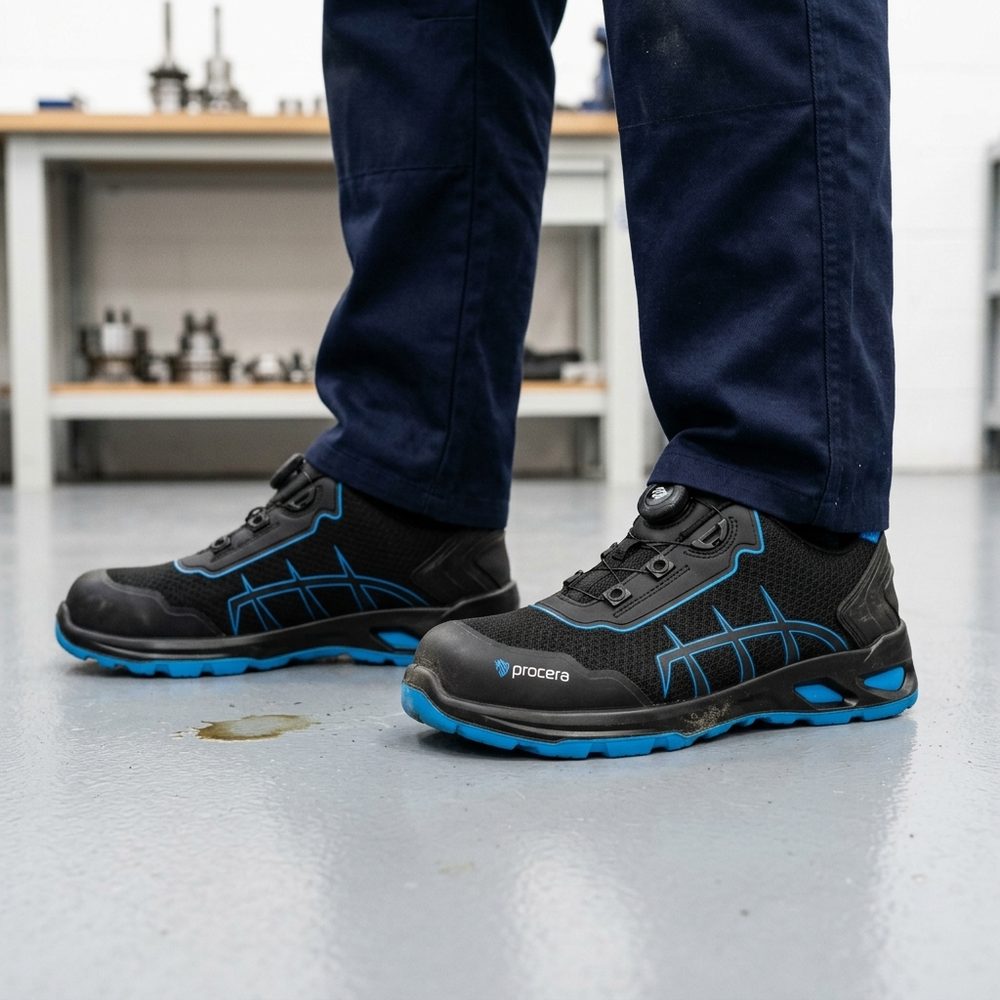 Półbuty robocze lekkie z pokrętłem Lotus S1PS FO SR — oddychająca tkanina, podnosek kompozytowy, kevlar