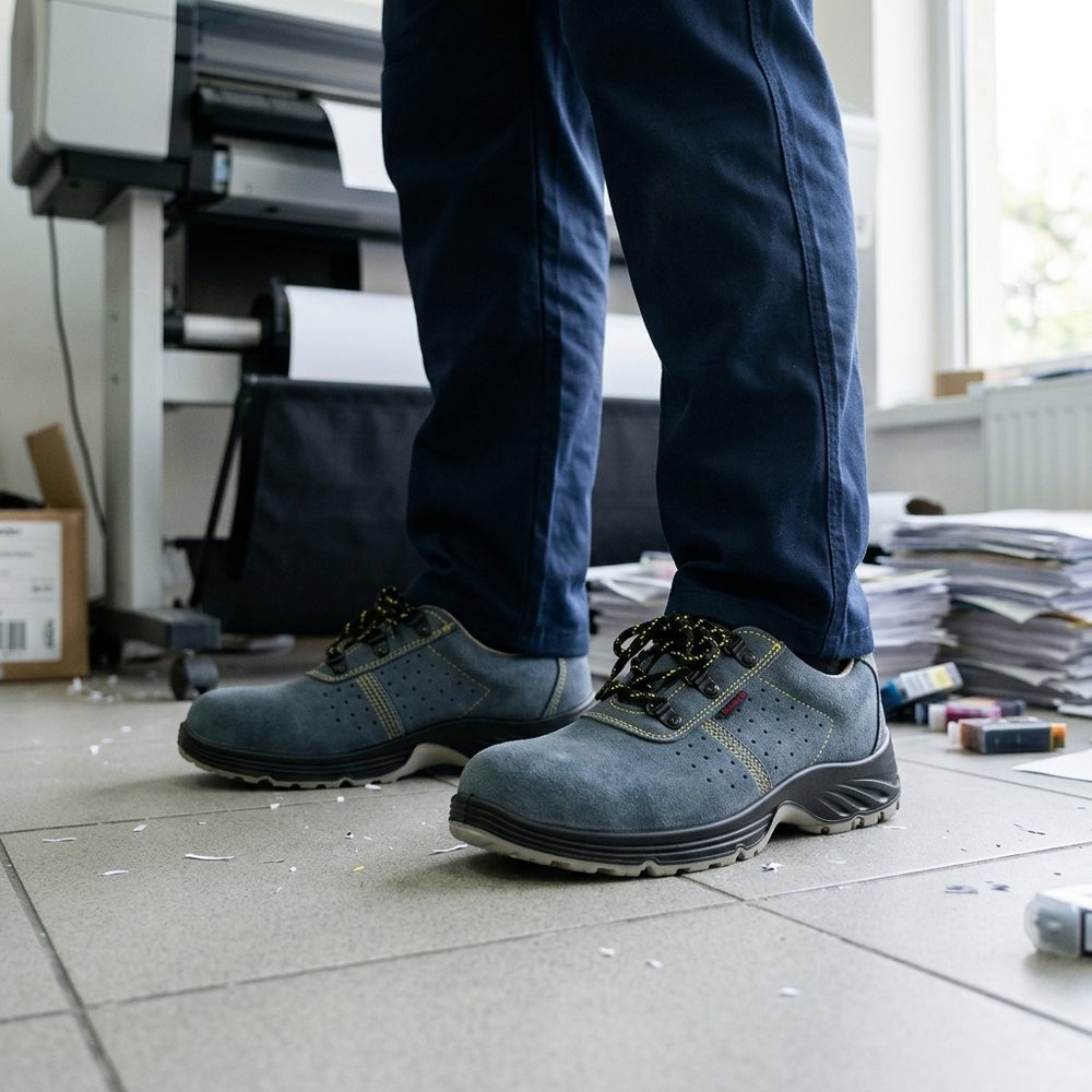 Półbuty zawodowe zamszowe bez podnoska 205 OB — perforowany zamsz, skórzana wyściółka, podeszwa PU/PU