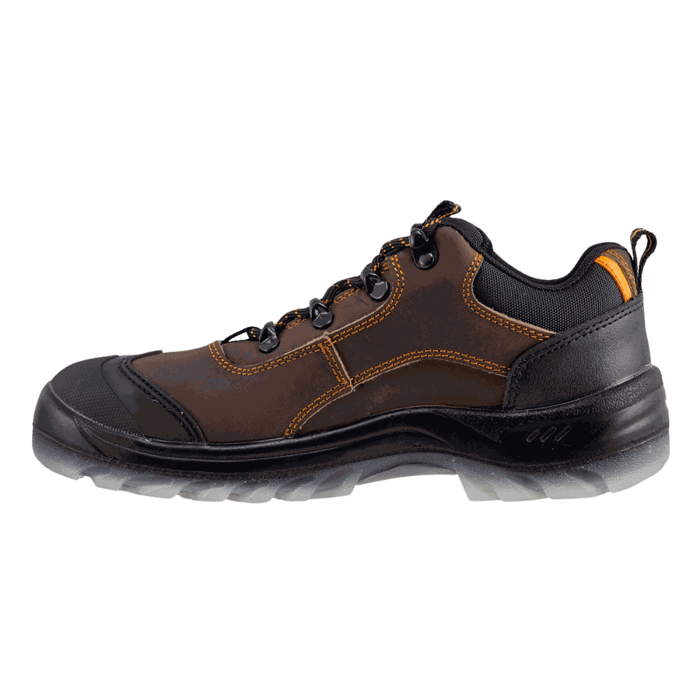 Półbuty robocze skórzane 220 S1 — gruba skóra crazy horse 2,2 mm, podnosek metalowy, profilowana wkładka