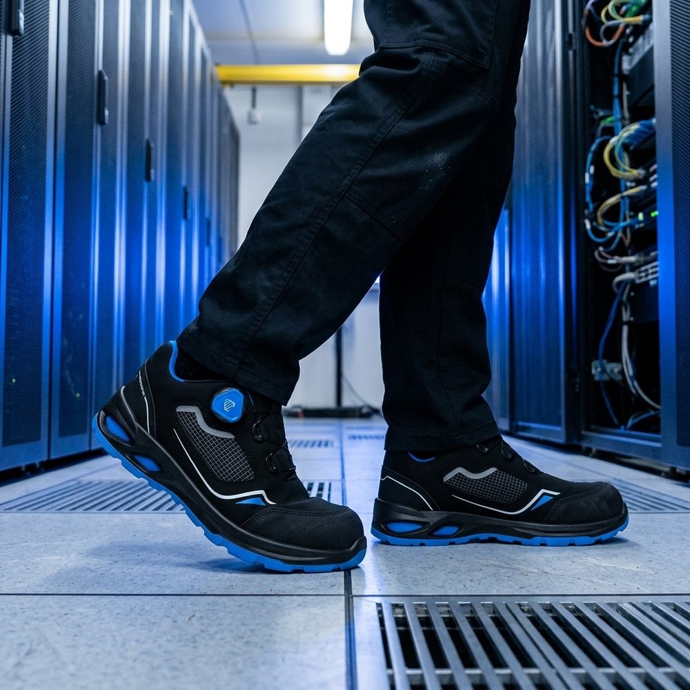 Półbuty robocze z pokrętłem Axens S1PL FO SR ESD — mikrofibra z siateczką, kevlarowa wkładka
