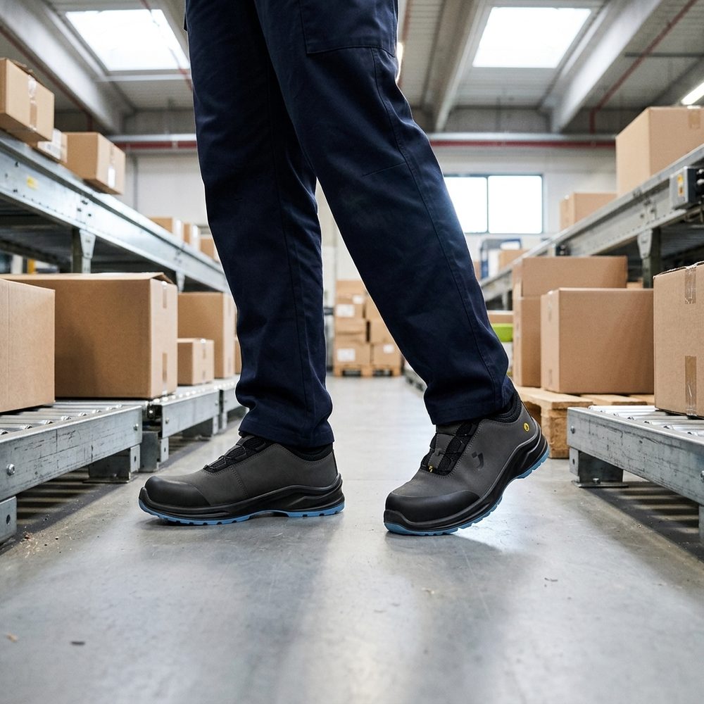 Półbuty robocze z pokrętłem Safety Jogger Modulo Low S3S SC SR ESD szare — lekkie, bez metalu