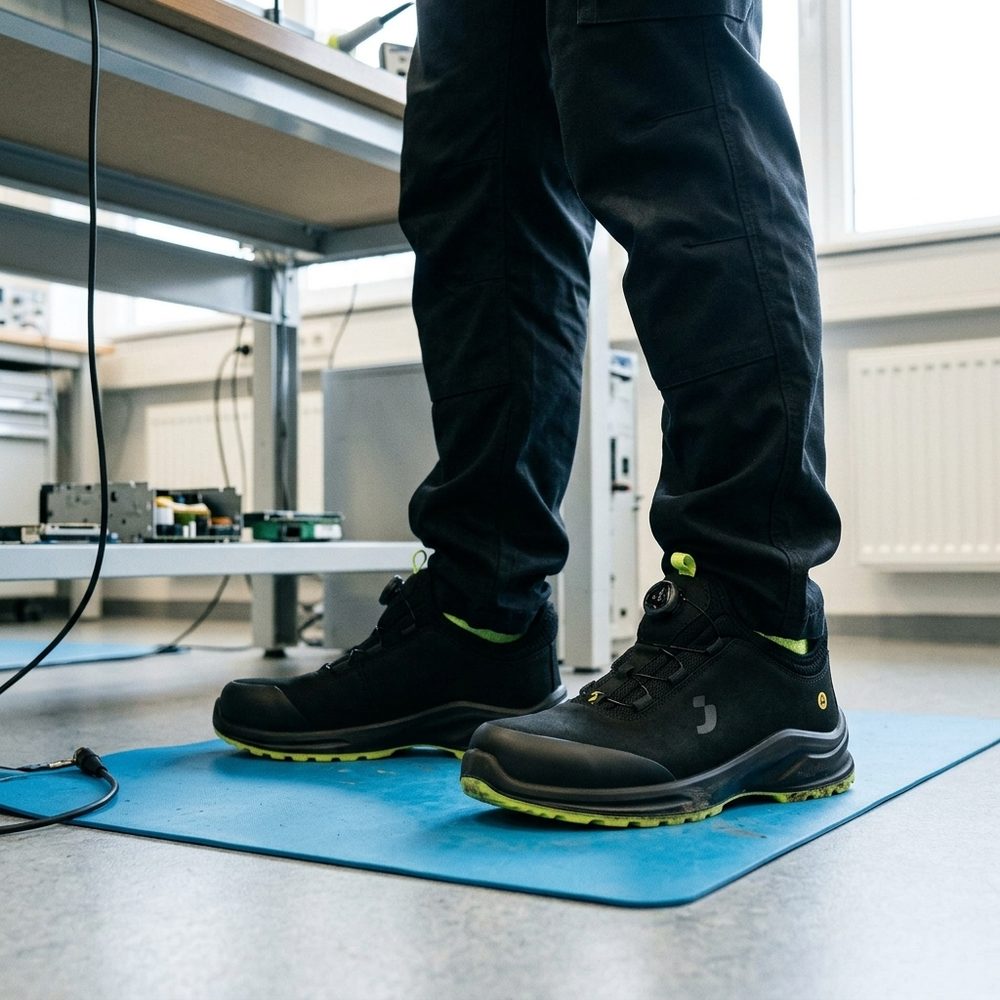 Półbuty robocze z pokrętłem Safety Jogger Modulo Low S3S SC SR ESD czarne — lekkie, bez metalu