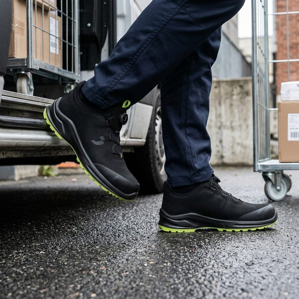 Półbuty robocze z pokrętłem Safety Jogger Modulo Low S3S SC SR ESD czarne — lekkie, bez metalu