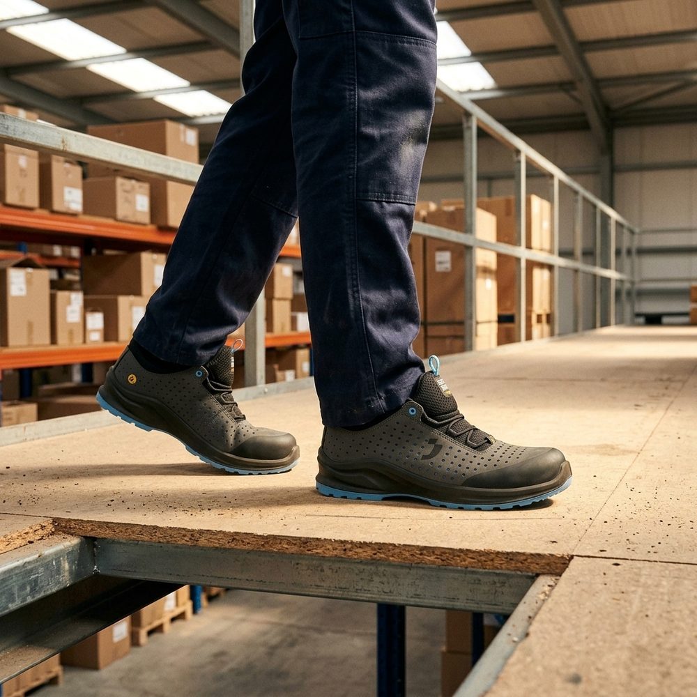 Półbuty robocze przewiewne Safety Jogger Modulo Low Perf S1PS SC SR FO ESD — perforowane, bez metalu