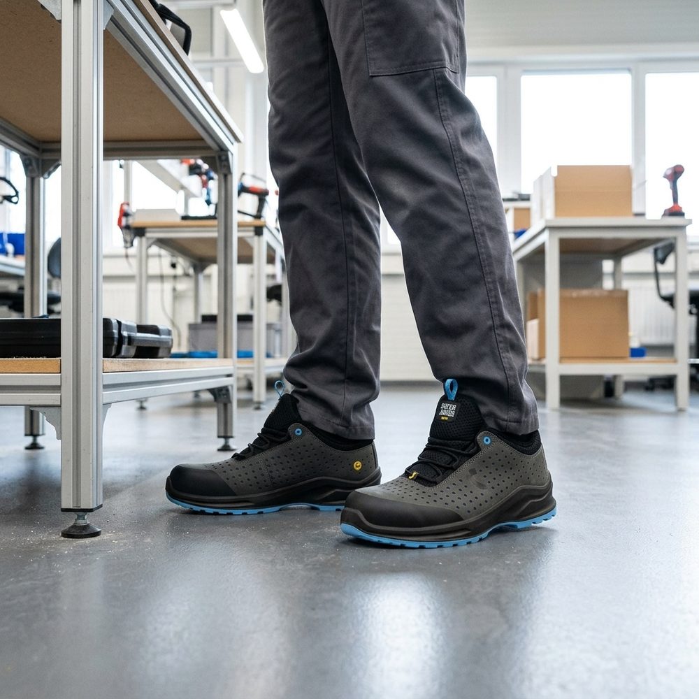 Półbuty robocze przewiewne Safety Jogger Modulo Low Perf S1PS SC SR FO ESD — perforowane, bez metalu