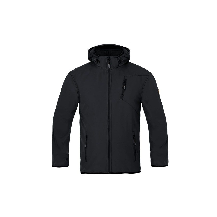 Kurtka softshell robocza Procera Tundra czarna — 280 g/m², polar od wewnątrz, odpinany kaptur