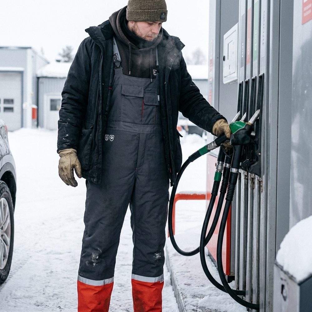 Ogrodniczki zimowe antyelektrostatyczne Piorun Winter EN 342, EN 1149-5 — ocieplane, taśma 3M, kieszeń na telefon
