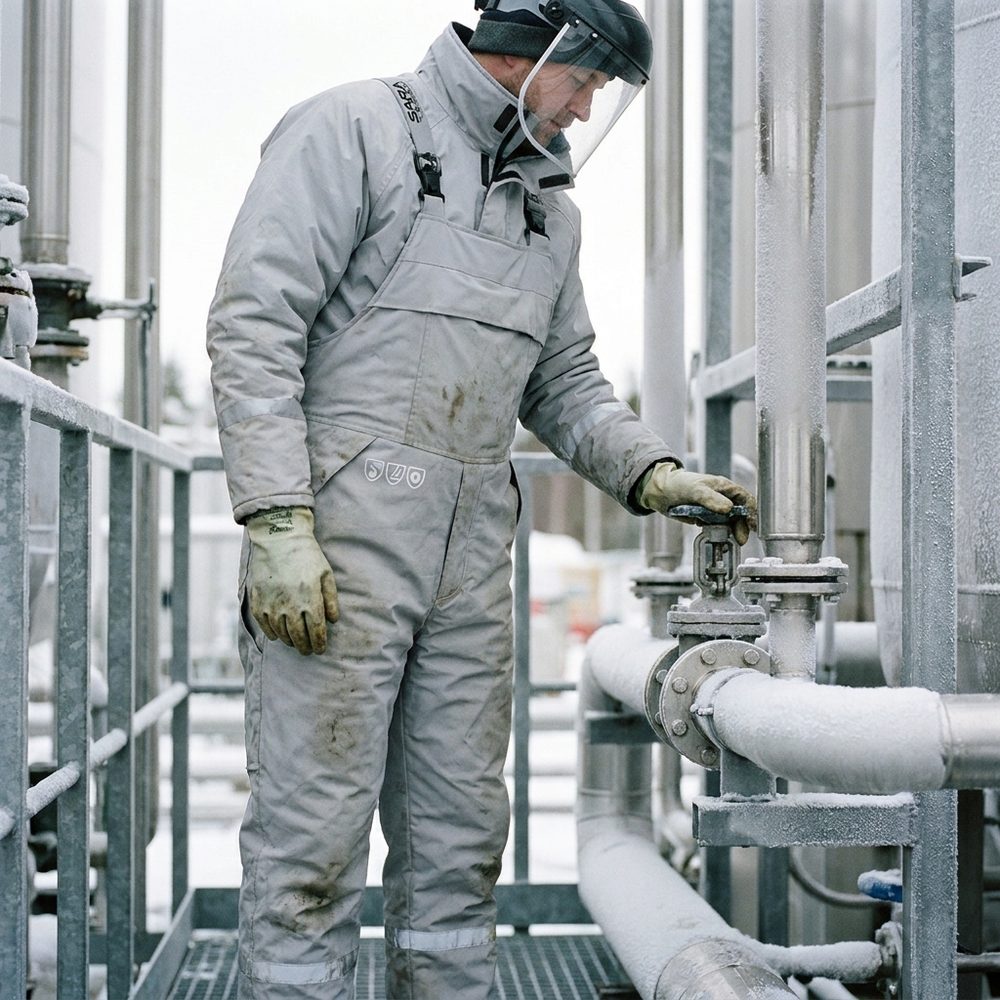 Ogrodniczki chemoodporne zimowe Chemik AS Winter EN 13034 Typ PB[6], EN 342 — antyelektrostatyczne, ocieplane 170 g/m²