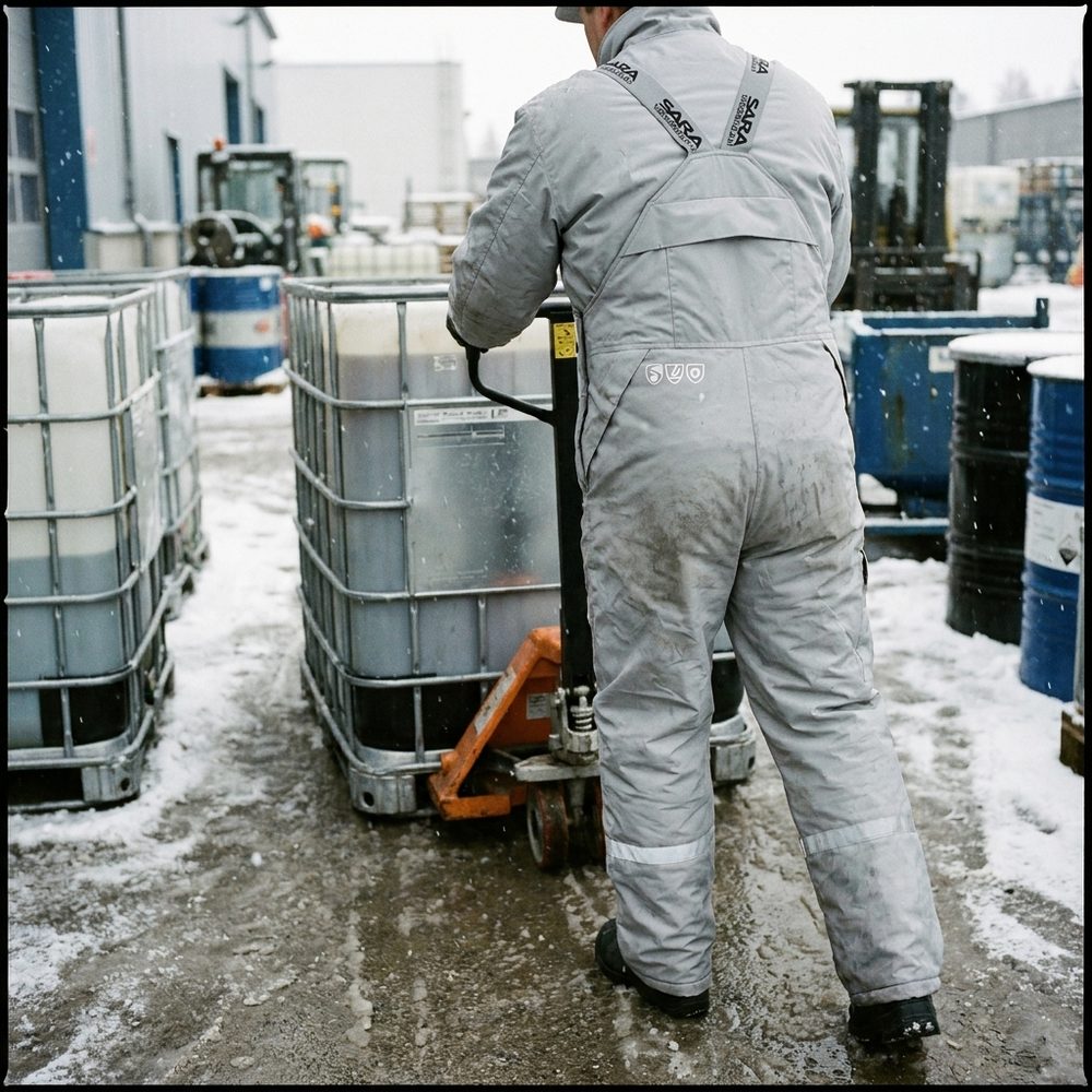 Ogrodniczki chemoodporne zimowe Chemik AS Winter EN 13034 Typ PB[6], EN 342 — antyelektrostatyczne, ocieplane 170 g/m²