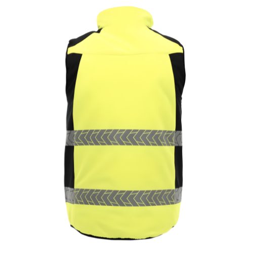Kamizelka ostrzegawcza dwustronna Drogowiec Comfort EN ISO 20471 Klasa 1 — ocieplana, softshell, taśmy 5 cm