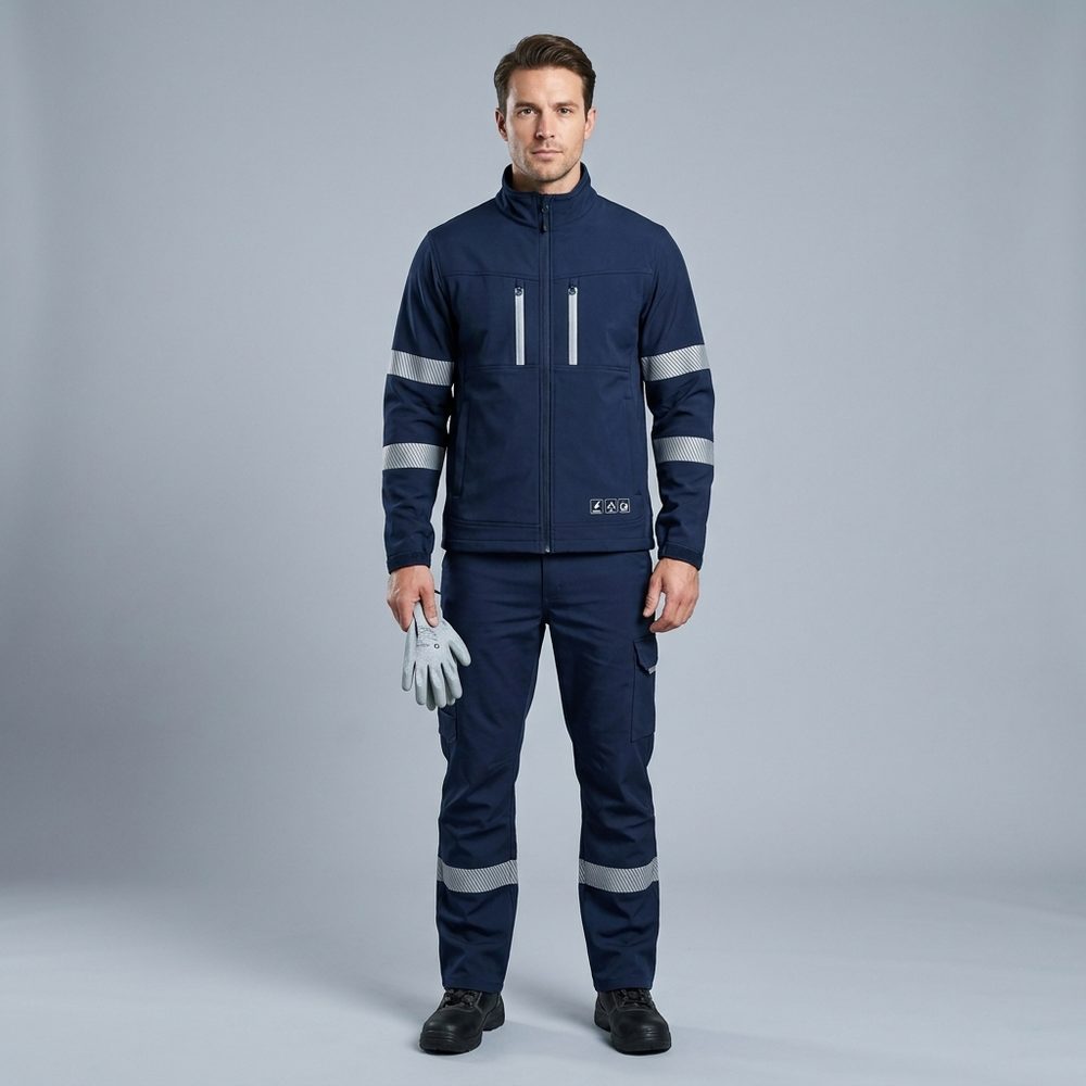 Komplet roboczy ESD Piorun Flex bluza + spodnie EN 1149-5, EN 61340-5-1 — elastyczny, rękawice ESD gratis