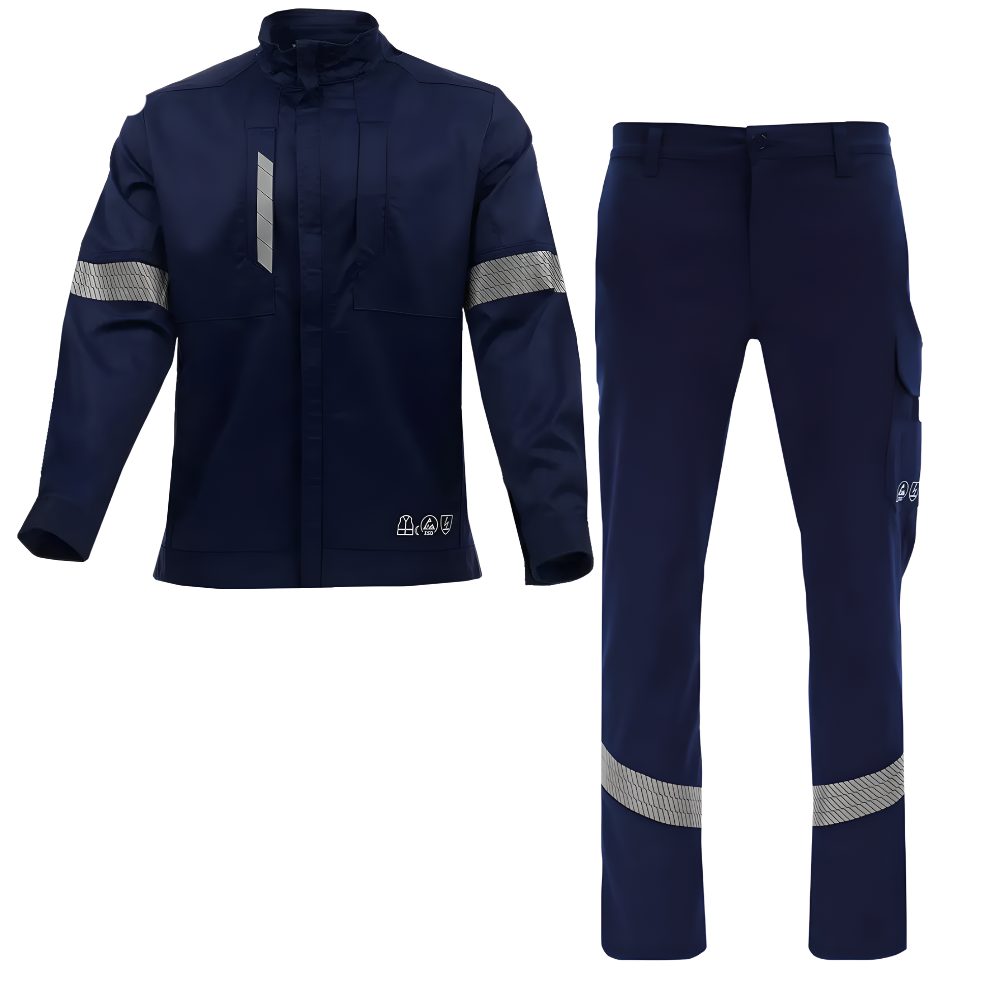 Komplet roboczy ESD Piorun Flex bluza + spodnie EN 1149-5, EN 61340-5-1 — elastyczny, rękawice ESD gratis
