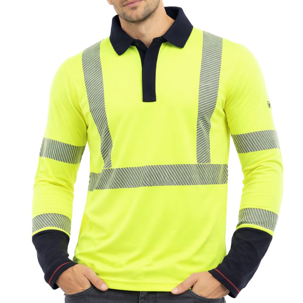 Koszulka polo multinormowa Multi Pro 4w1 EN ISO 20471 Klasa 2 — trudnopalna, antyelektrostatyczna, łuk APC 1