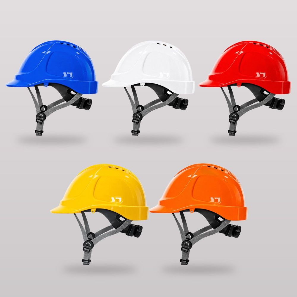 Kask ochronny THOR EN 397 — wentylowany, regulacja pokrętłem, 5 kolorów — wszystkie kolory