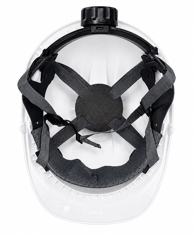 Kask ochronny THOR EN 397 — wentylowany, regulacja pokrętłem, 5 kolorów — kolor biały