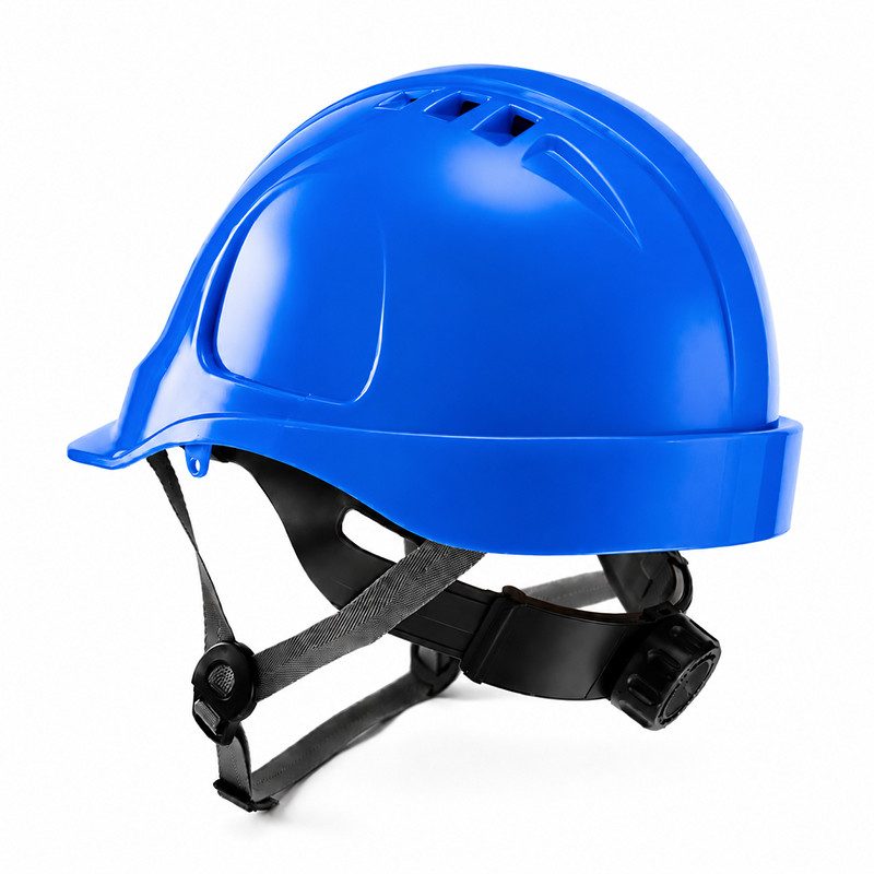 Kask ochronny THOR EN 397 — wentylowany, regulacja pokrętłem, 5 kolorów — kolor niebieski