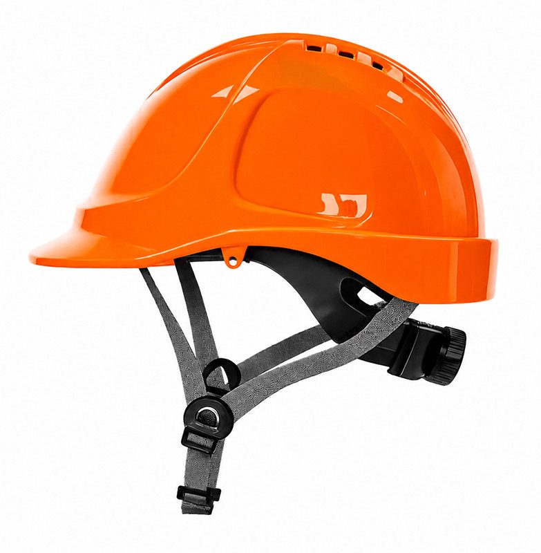 Kask ochronny THOR EN 397 — wentylowany, regulacja pokrętłem, 5 kolorów — kolor pomarańczowy