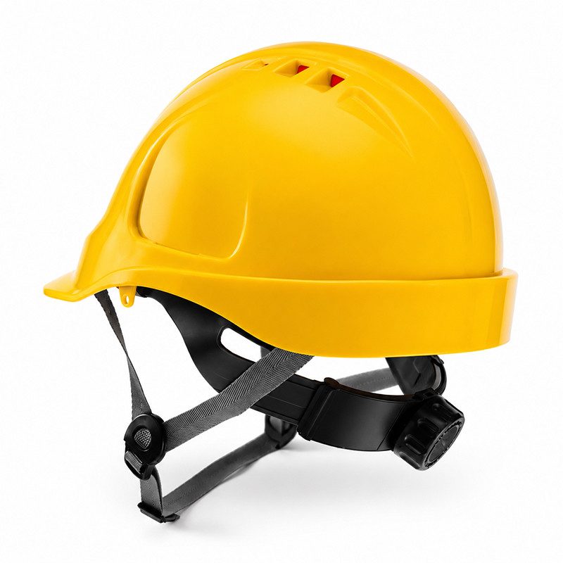 Kask ochronny THOR EN 397 — wentylowany, regulacja pokrętłem, 5 kolorów — kolor żółty