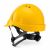 Kask ochronny THOR EN 397 — wentylowany, regulacja pokrętłem, 5 kolorów — kolor żółty