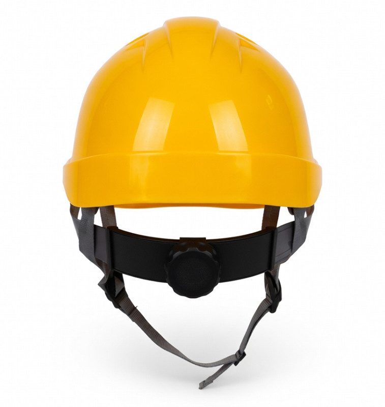 Kask ochronny THOR EN 397 — wentylowany, regulacja pokrętłem, 5 kolorów — kolor żółty