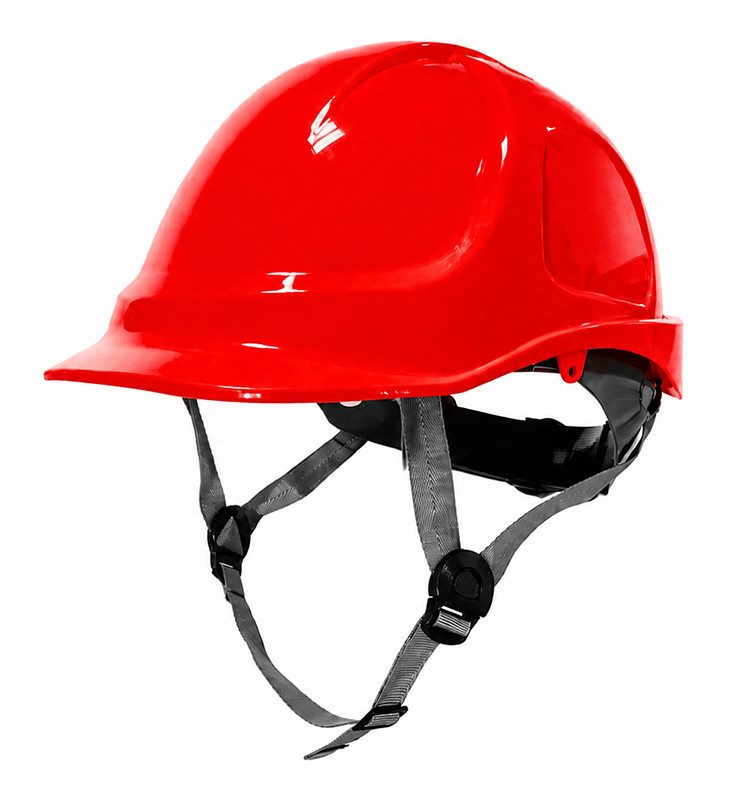 Kask ochronny THOR EN 397 — wentylowany, regulacja pokrętłem, 5 kolorów — kolor czerwony