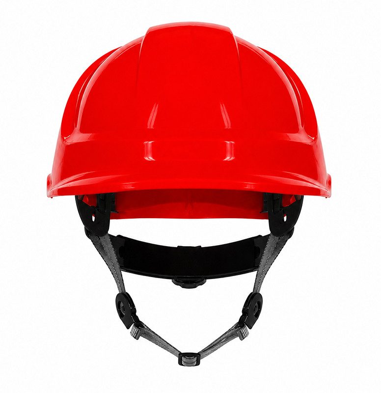 Kask ochronny THOR EN 397 — wentylowany, regulacja pokrętłem, 5 kolorów — kolor czerwony