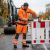 Bluza dresowa odblaskowa z kapturem Drogowiec Comfort EN ISO 20471 Klasa 2 — pomarańczowo-grafitowa, rozpinana, 300 g/m²